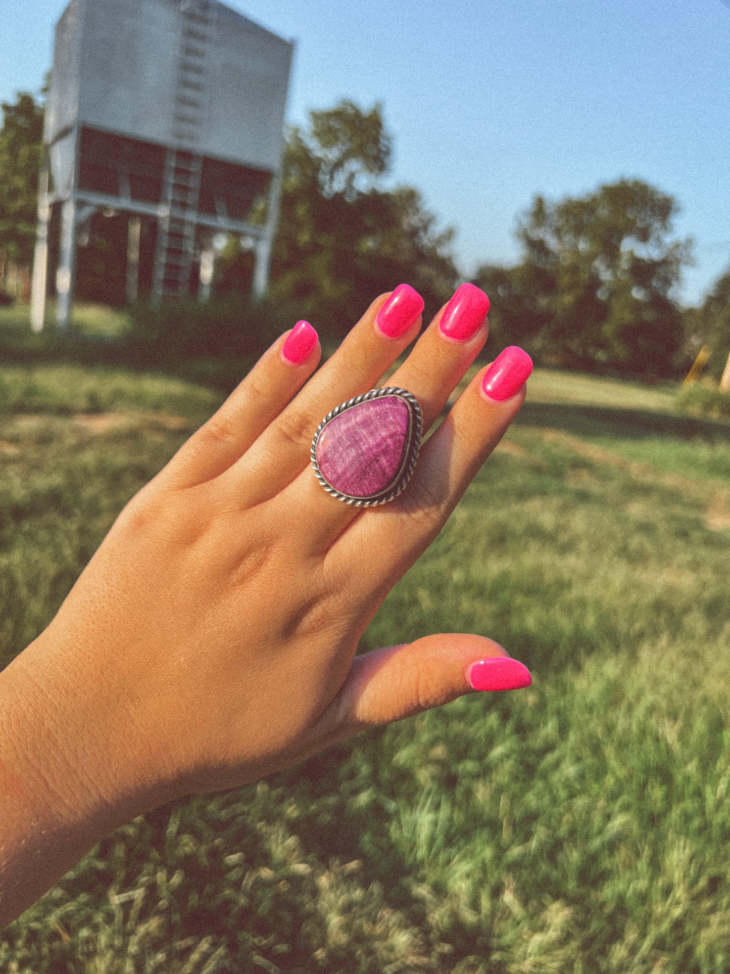 Purple Spiny Adjustable Ring