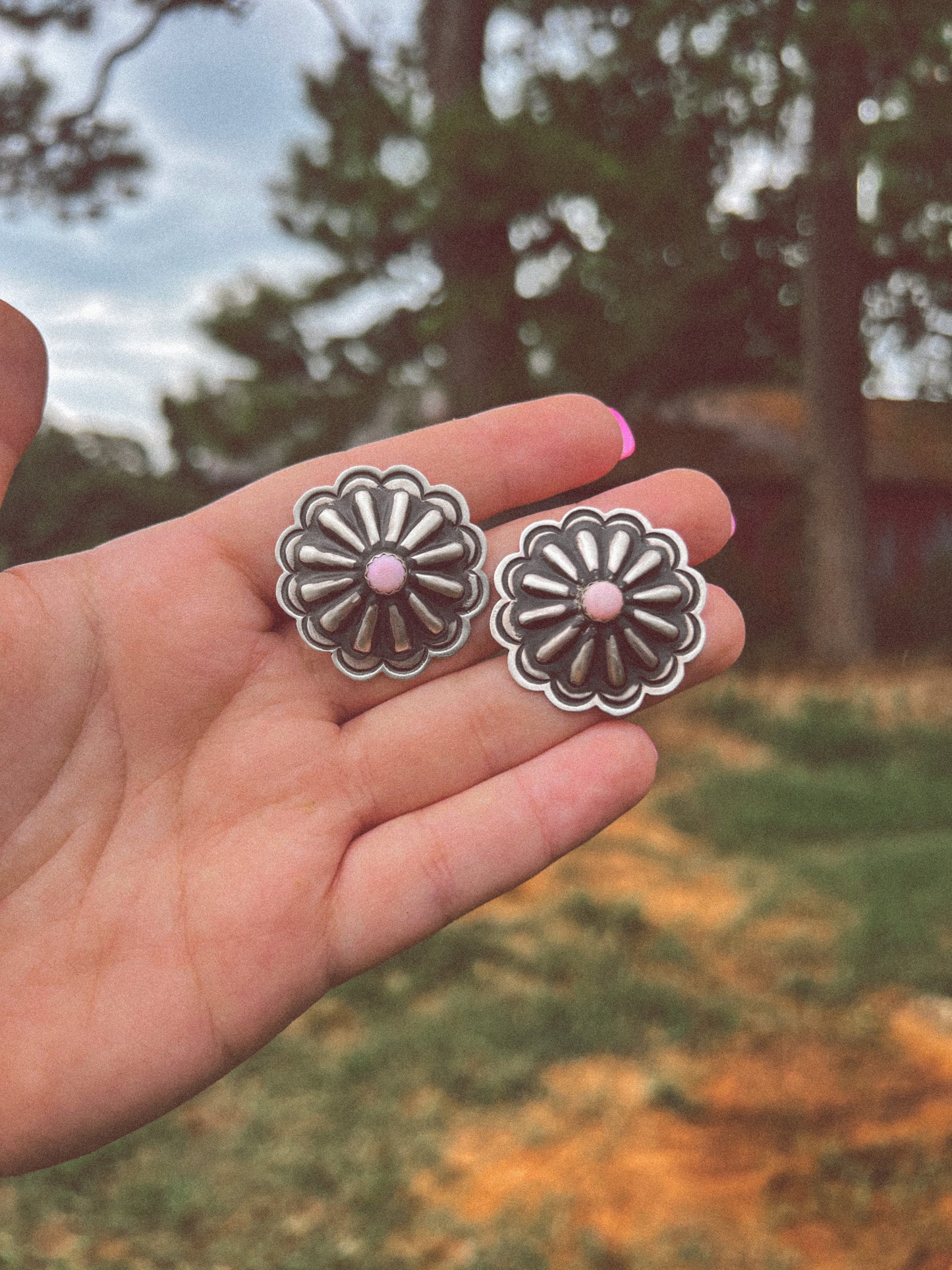 Pink Concho Earrings