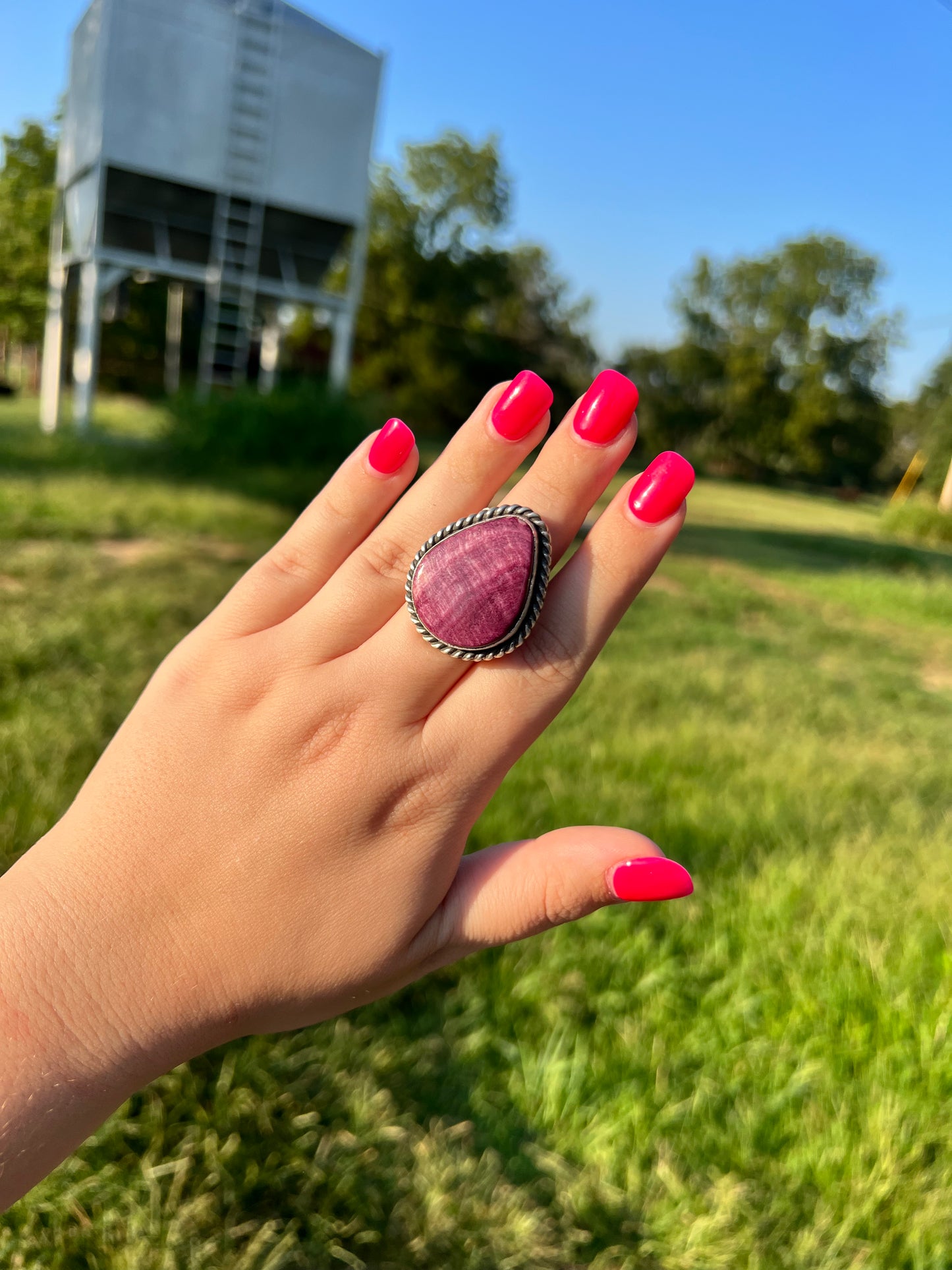 Purple Spiny Adjustable Ring