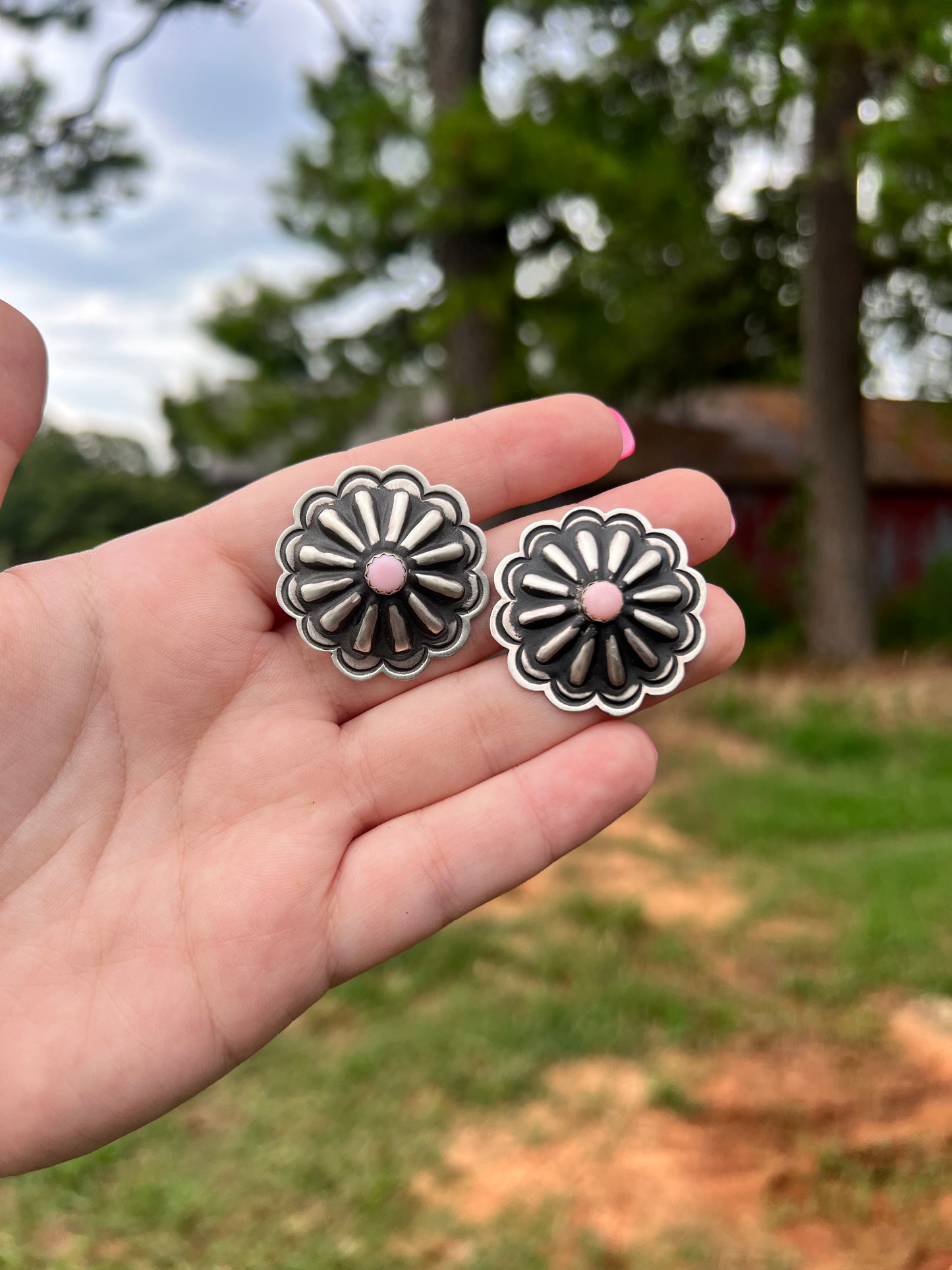 Pink Concho Earrings