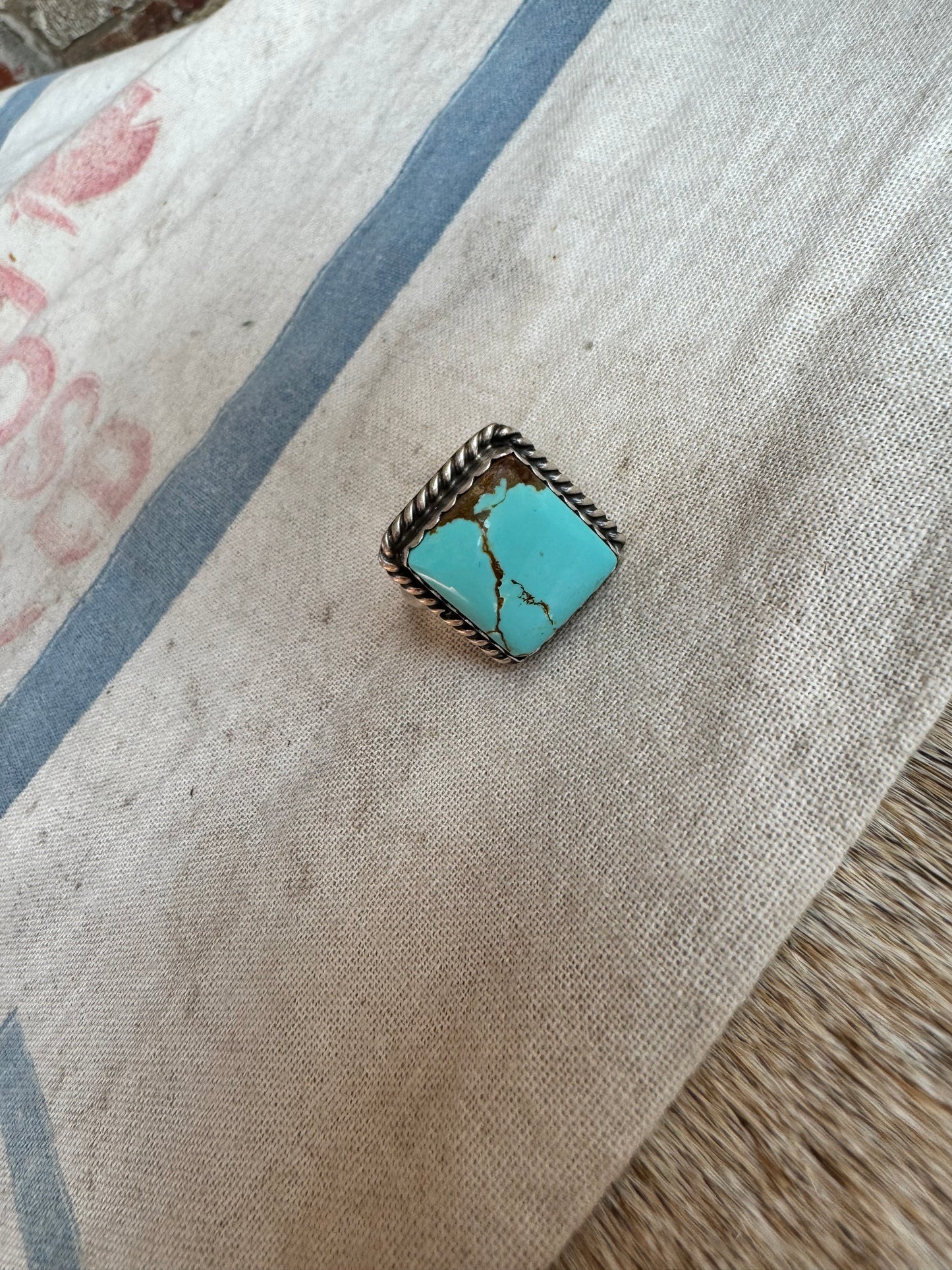 Number 8 Turquoise Square Ring